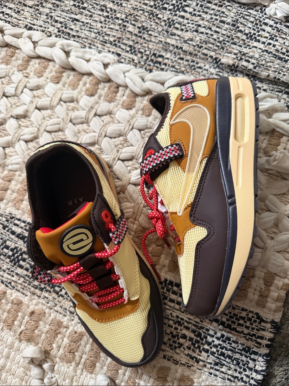 Yellow and Brown Athletic Sneakers